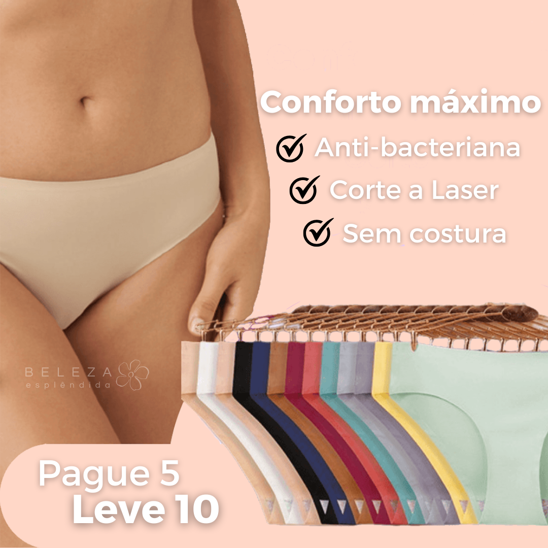 Calcinha Bella Comfort™ - Microfibra e Corte a Laser - Pague 5 e Leve 10