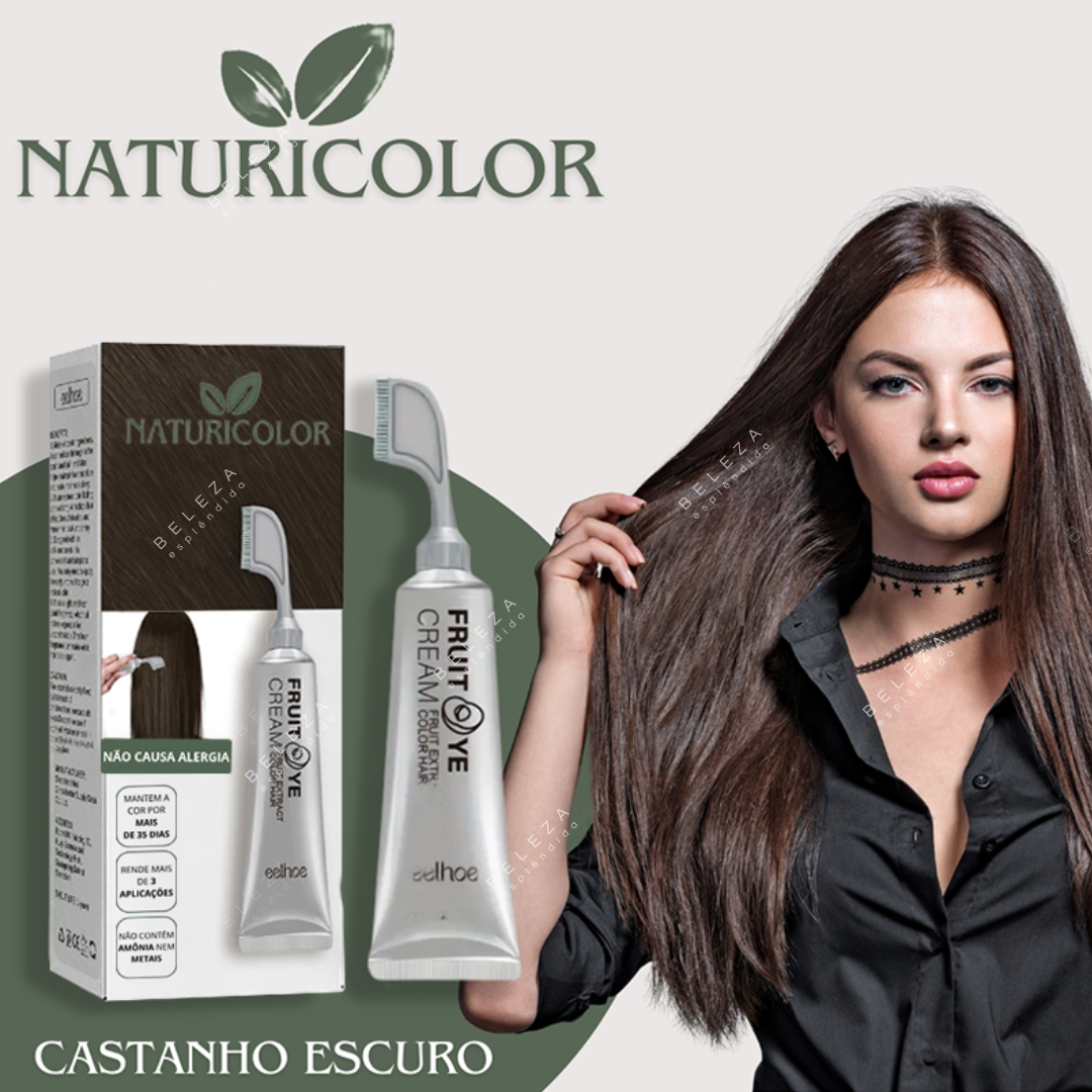 NaturiColor (Compre 1 e Leve 2)- Tinta de Cabelo Sem Amônia + Pente de Brinde