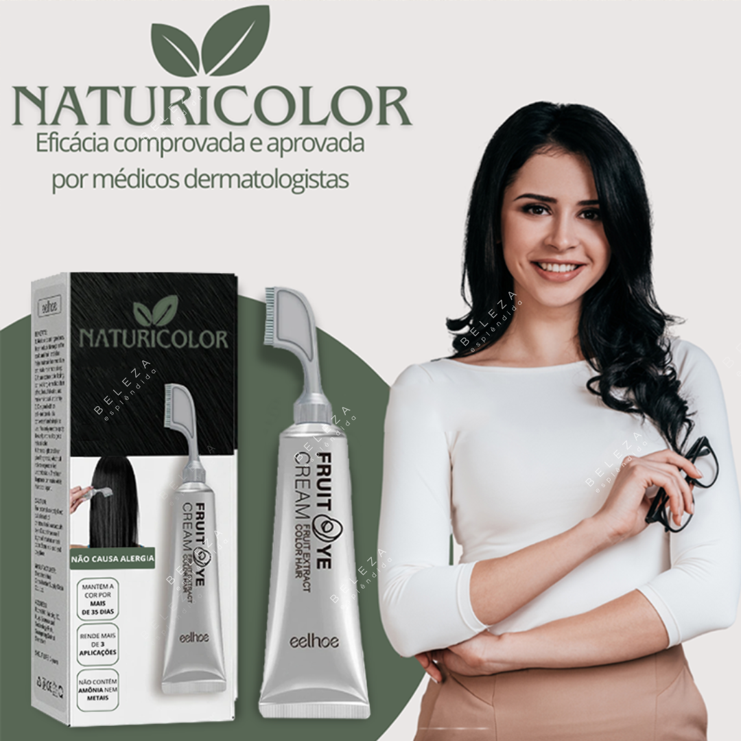 NaturiColor (Compre 1 e Leve 2)- Tinta de Cabelo Sem Amônia + Pente de Brinde