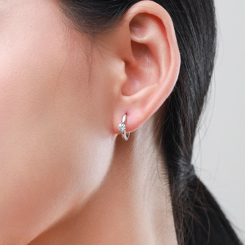 Brinco Feminino Argola Aplicação em Prata 925