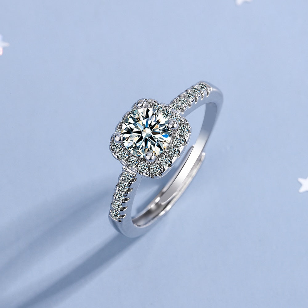 Anel Feminino Pedra em Prata 925 Regulável