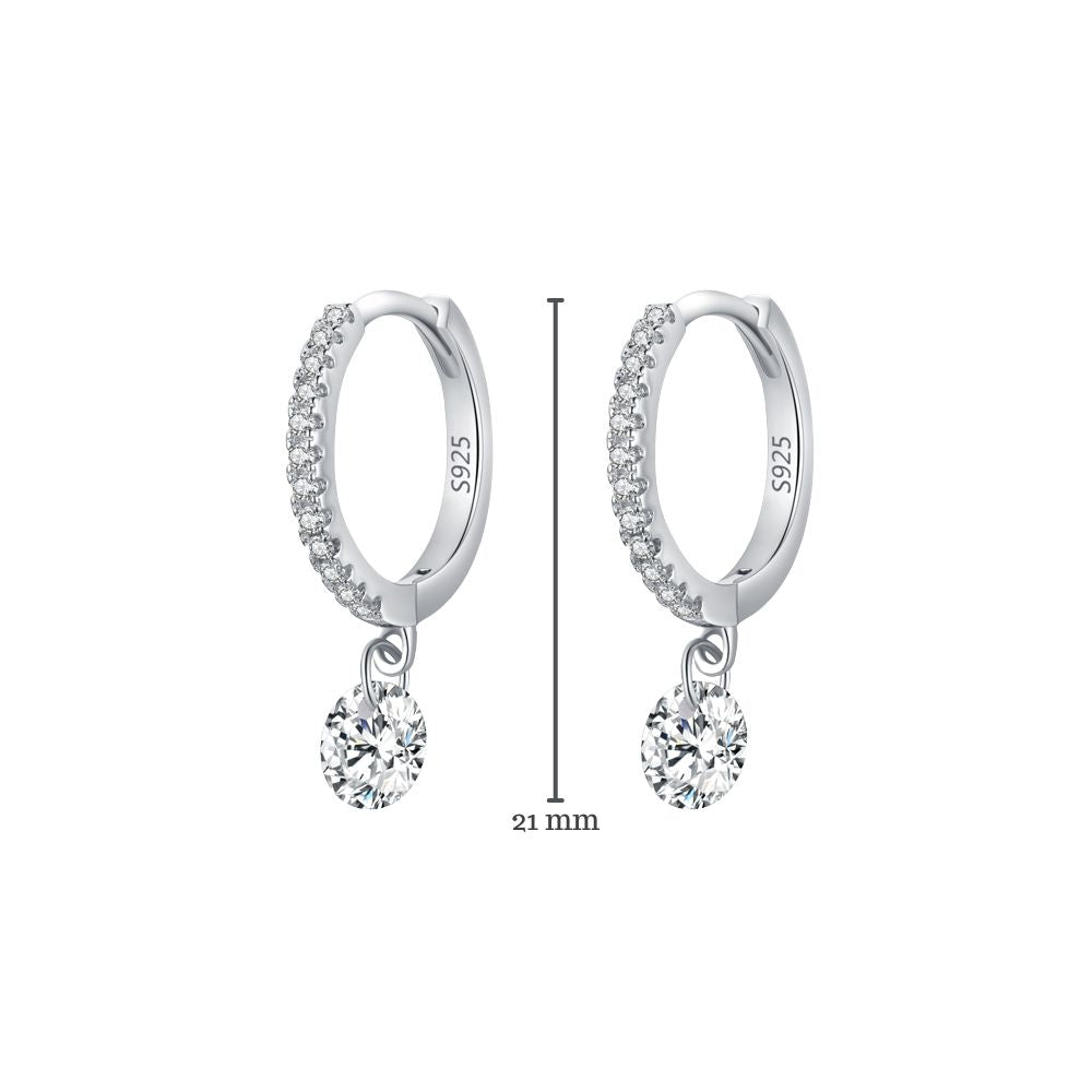 Brinco Feminino Argola com Pendente Prata 925