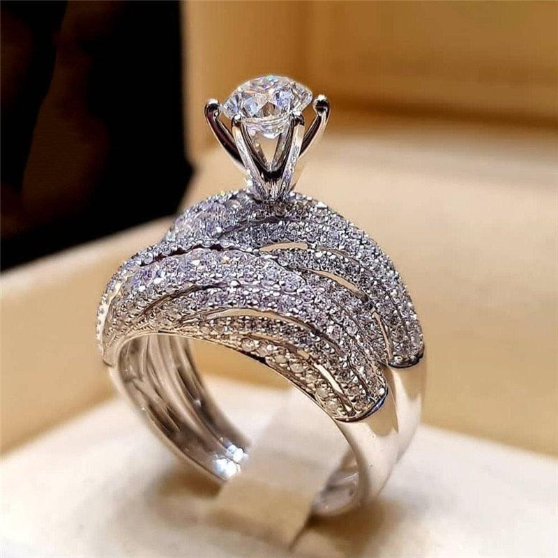 Conjunto de Anéis Feminino Martine Banhado a Prata