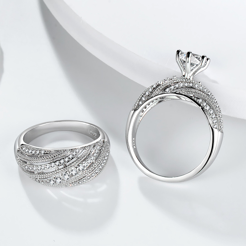 Conjunto de Anéis Feminino Martine Banhado a Prata