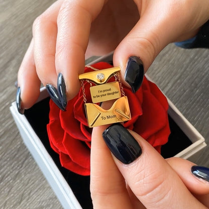 Colar Carta Mensagem Personalizável Aço Inoxidável