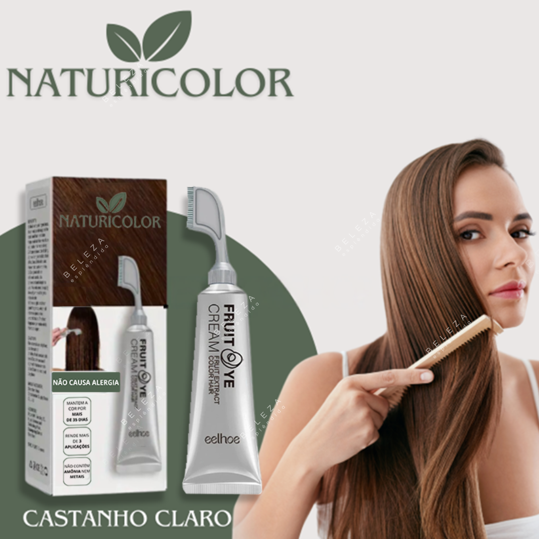 NaturiColor - Tinta de Cabelo Sem Amônia + Pente de Brinde (LEVE 2 E ECONOMIZE)