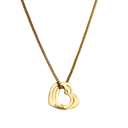 Colar Coração de Mãe Personalizável Banhado a Ouro 18k