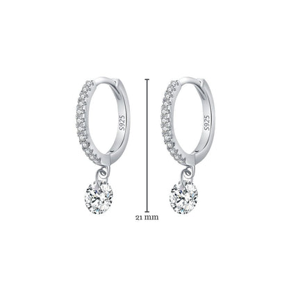 Brinco Feminino Argola com Pendente Prata 925