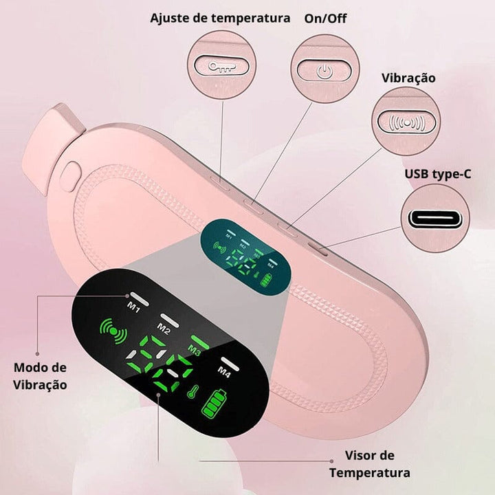 Cinta Térmica Massageadora para Cólicas Menstrual