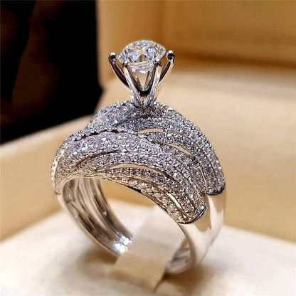 Conjunto de Anéis Feminino Martine Banhado a Prata