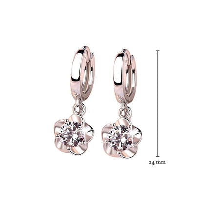 Brinco Feminino Flor em Prata 925