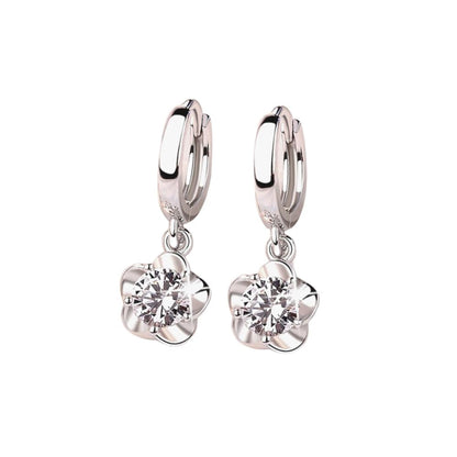 Brinco Feminino Flor em Prata 925