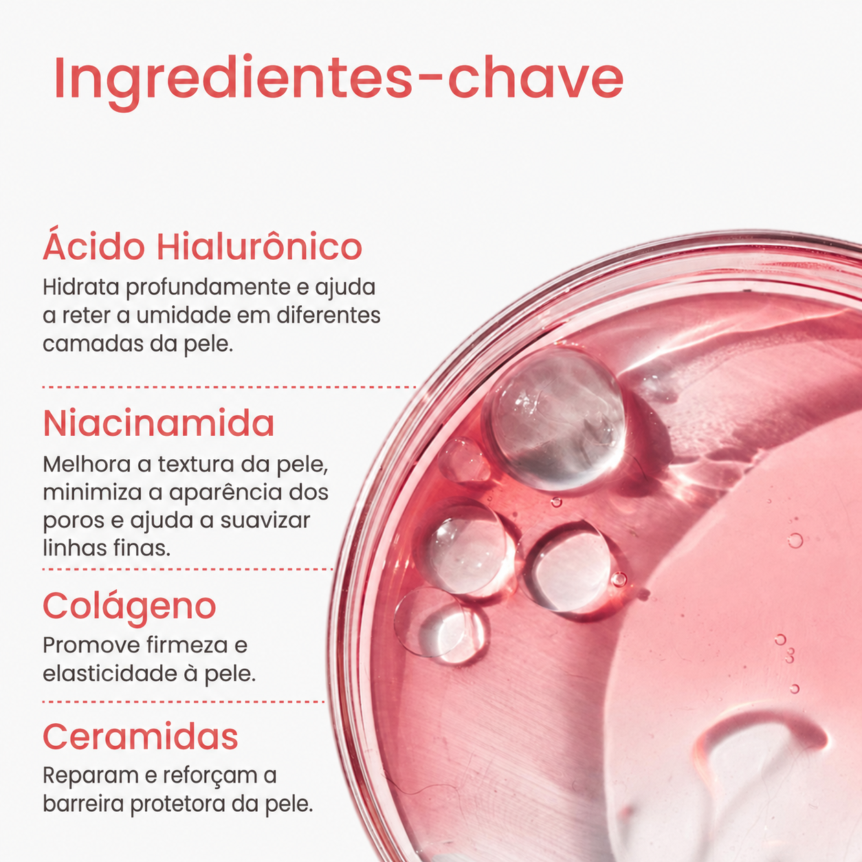máscara de colágeno com ácido hialurônico facial e ceramida