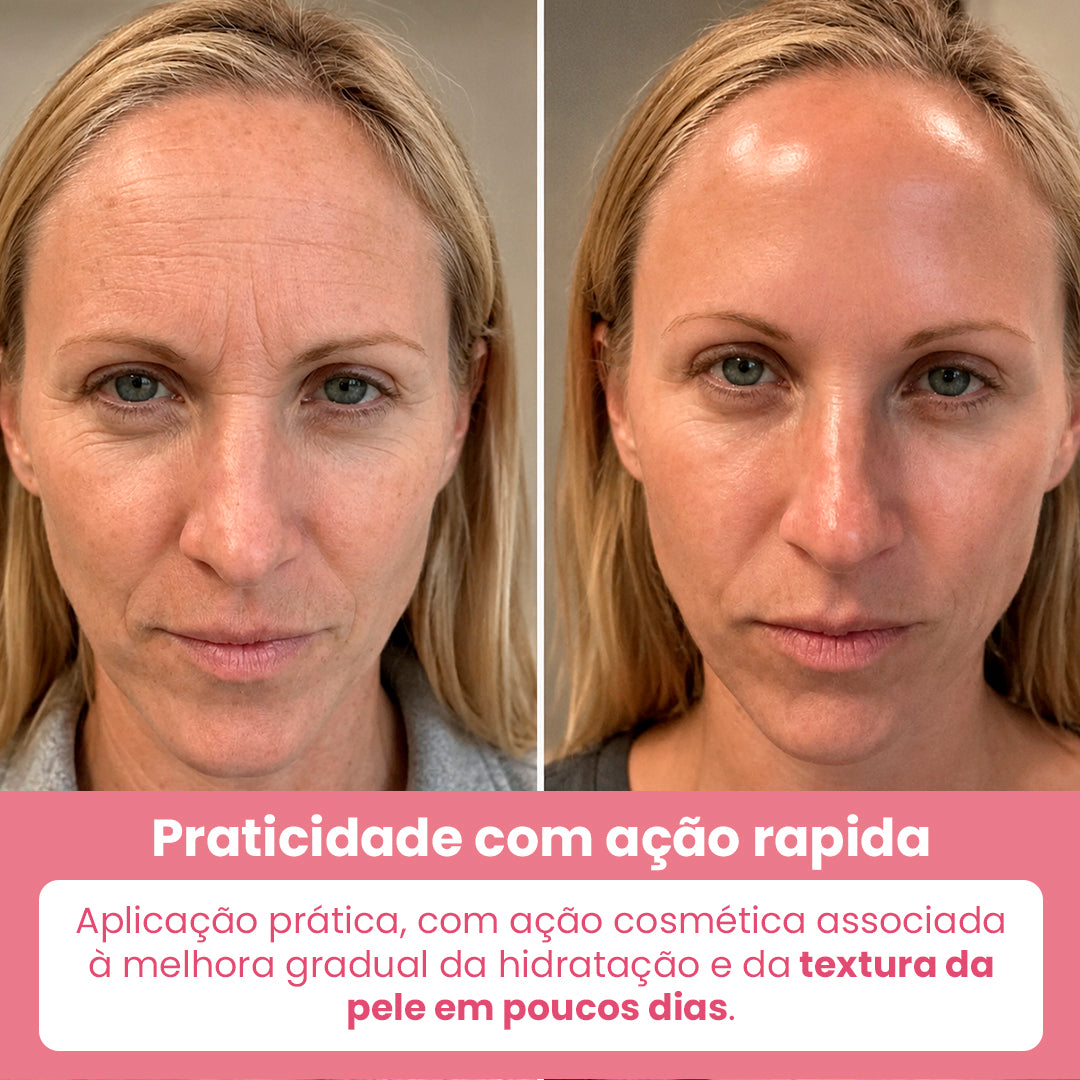 máscara de colágeno para pele madura com antes e depois