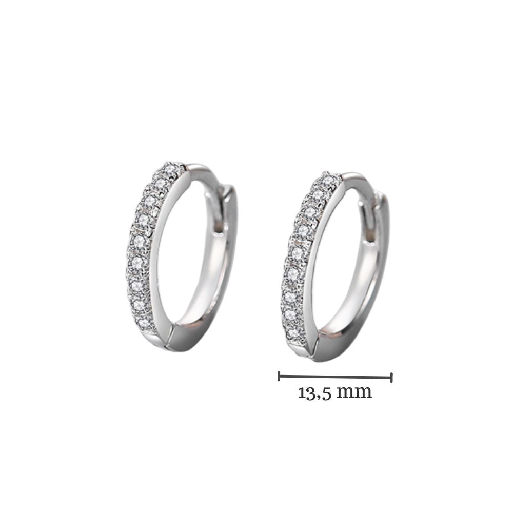 Brinco Feminino Argola Cravejado em Prata 925